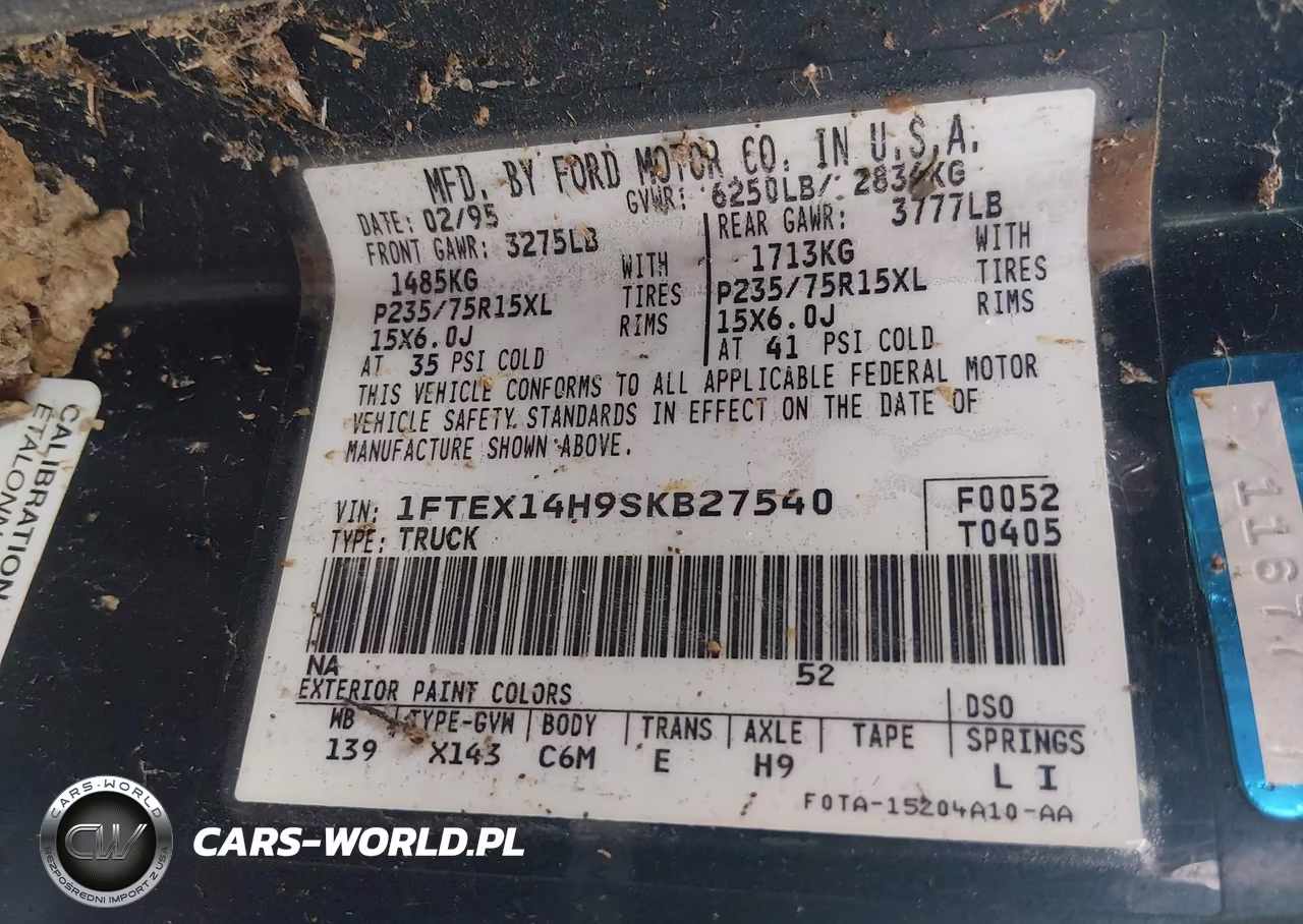 1995 Ford F150 VIN:1FTEX14H9SKB27540 - 9
