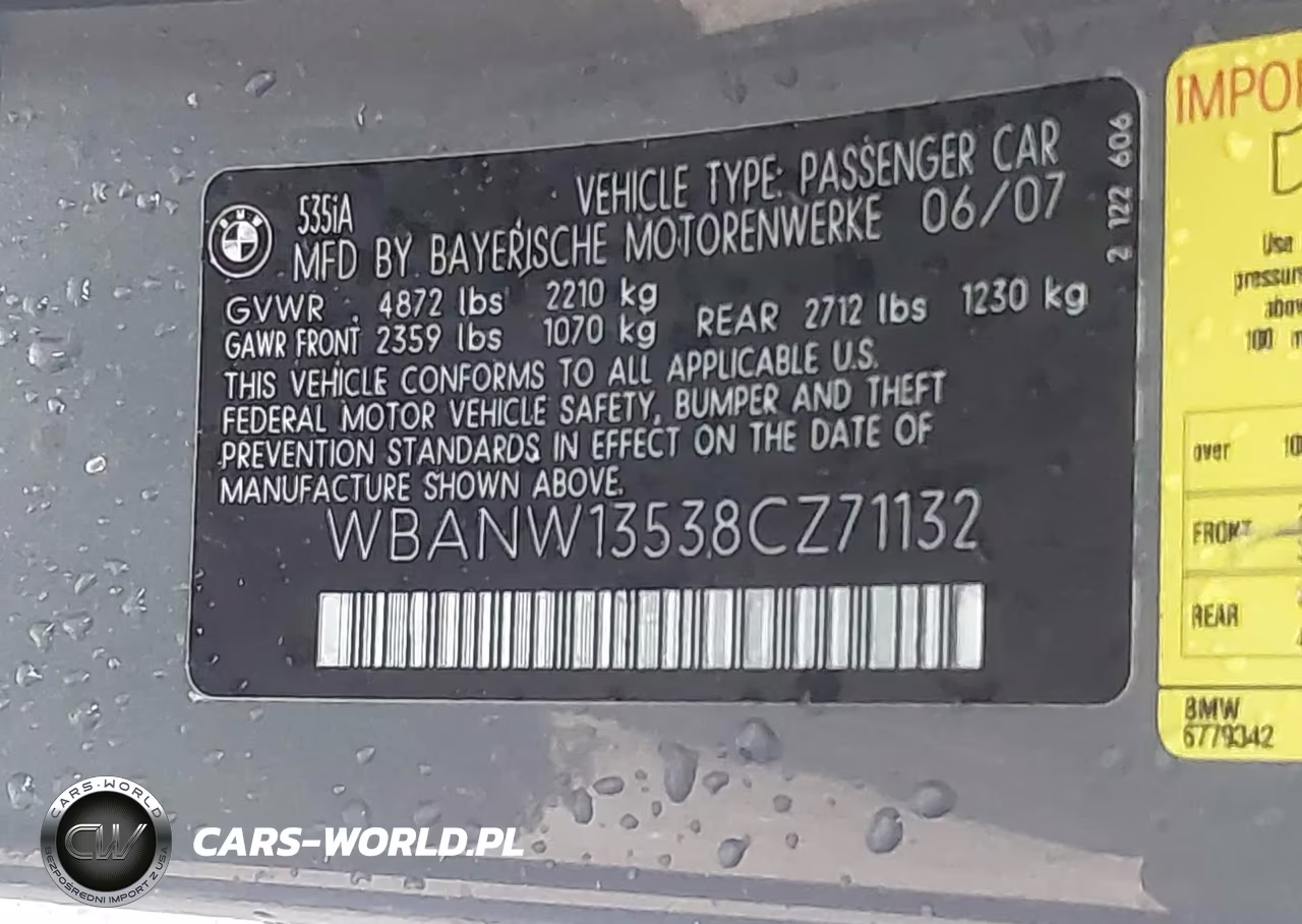 2008 BMW 535I VIN:WBANW13538CZ71132 - 9