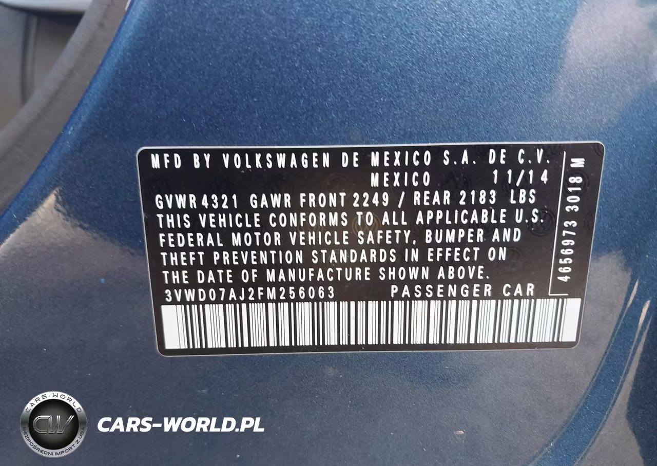 2015 Volkswagen Jetta 1.8T Se VIN:3VWD07AJ2FM256063 - 9