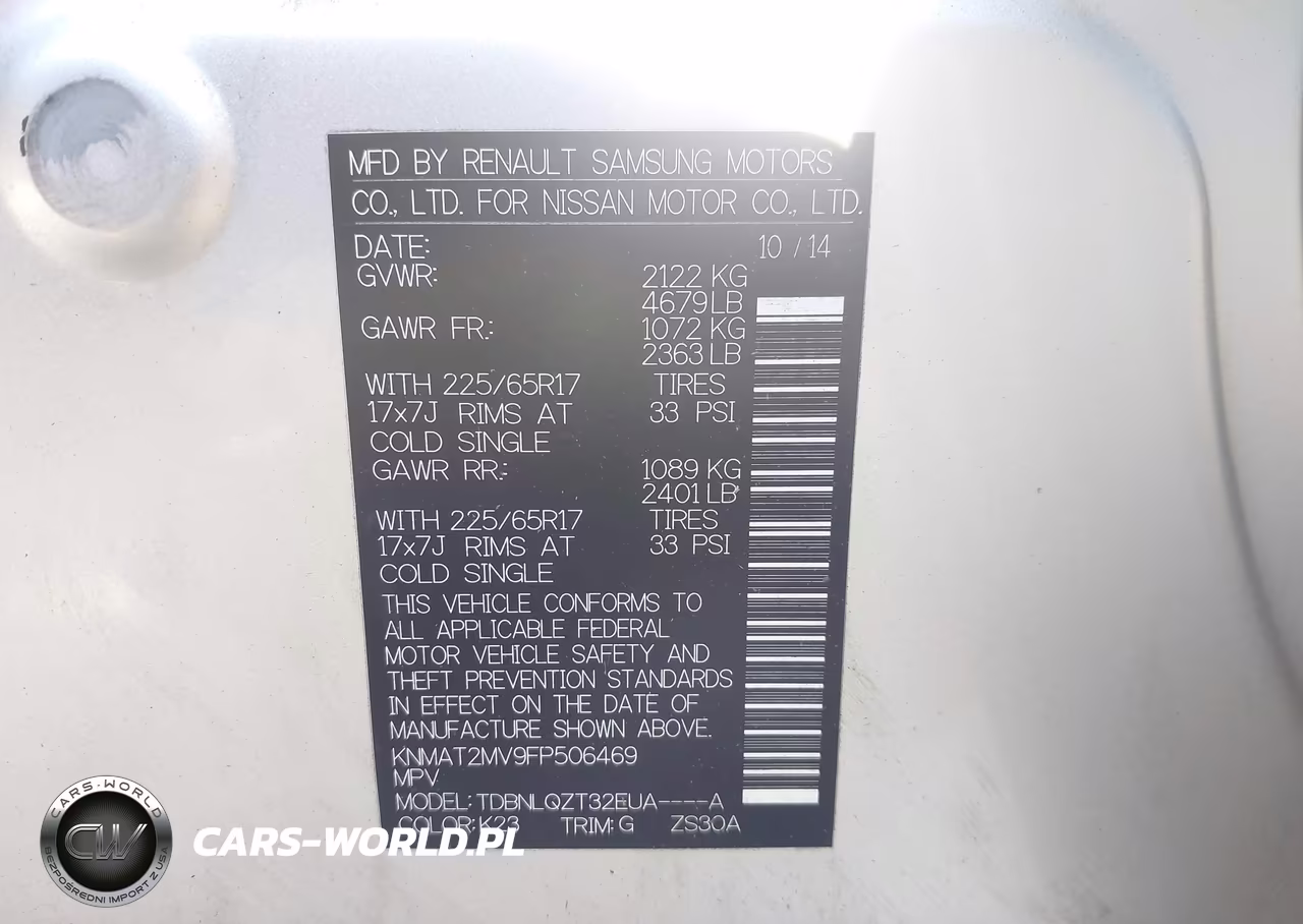 2015 Nissan Rogue S-Sl-Sv VIN:KNMAT2MV9FP506469 - 9