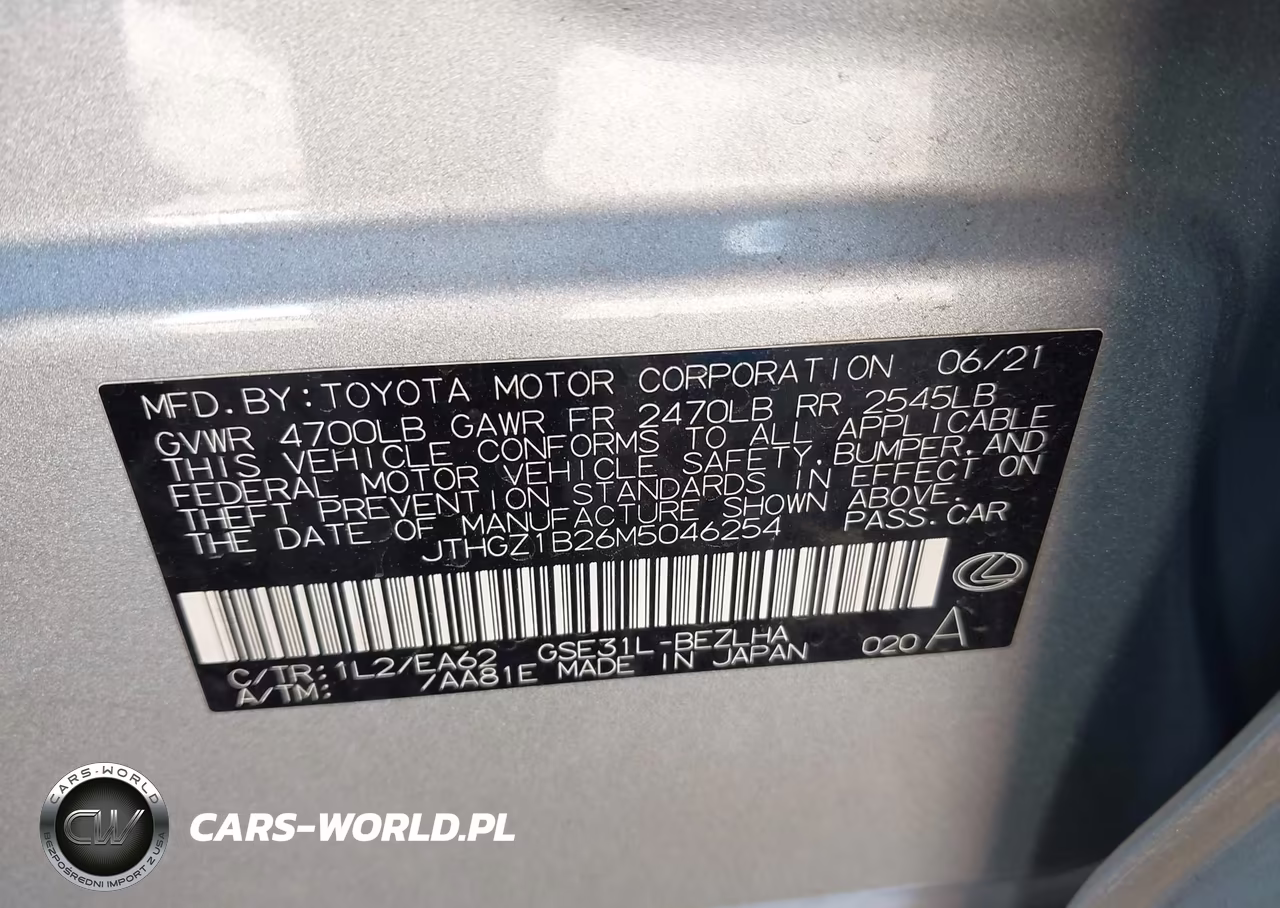 2021 Lexus Is 350 F Sport VIN:JTHGZ1B26M5046254 - 9