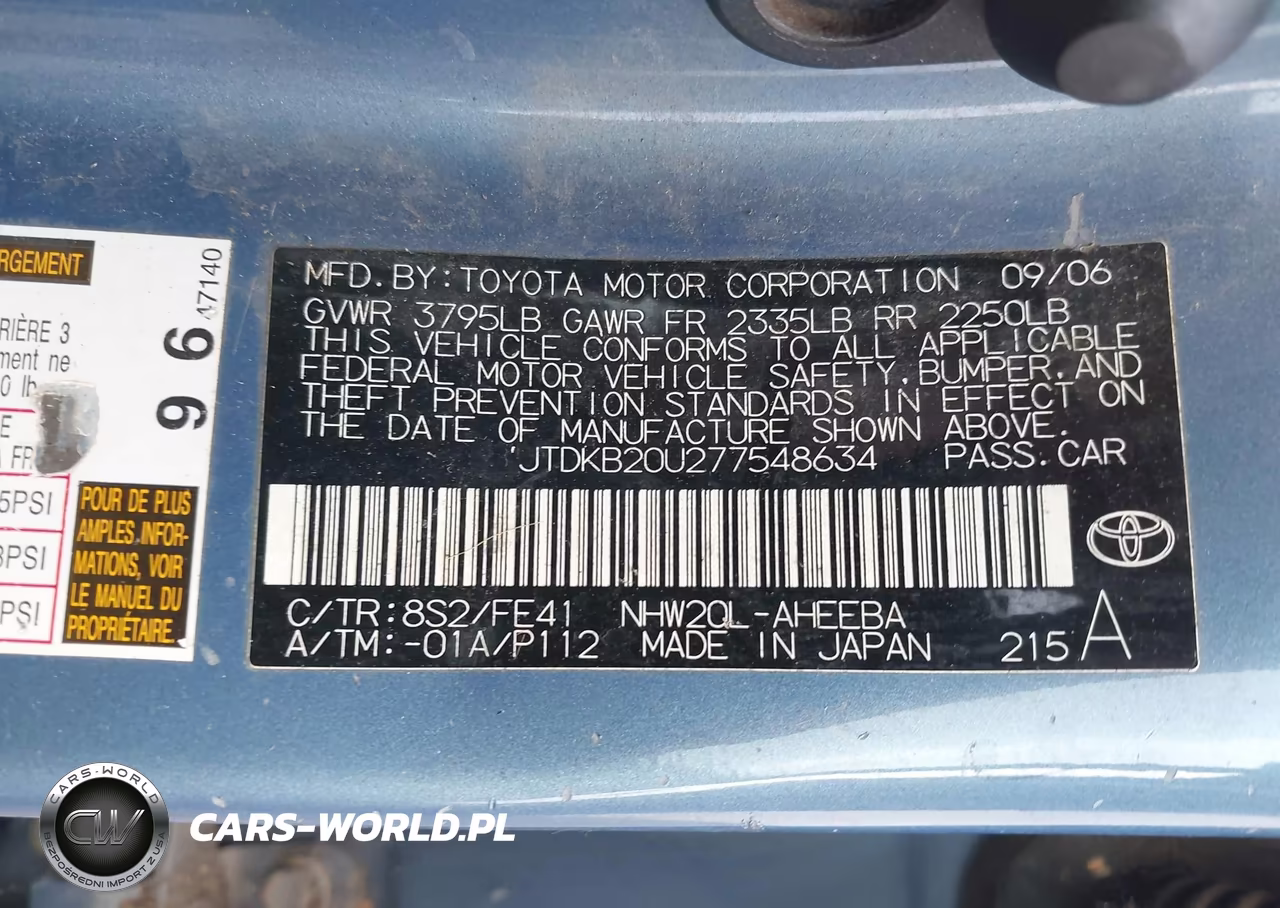 2007 Toyota Prius Touring VIN:JTDKB20U277548634 - 9