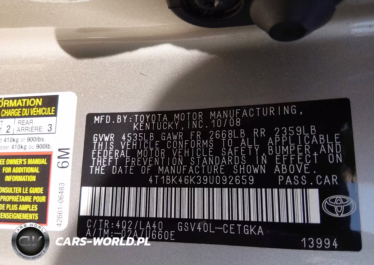 2009 Toyota Camry Se-Le-Xle VIN:4T1BK46K39U092659 - 9