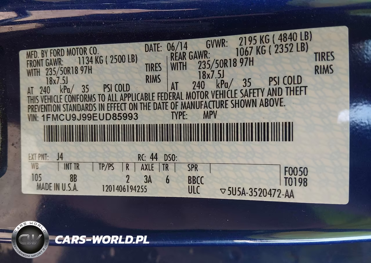 2014 Ford Escape Titanium VIN:1FMCU9J99EUD85993 - 9