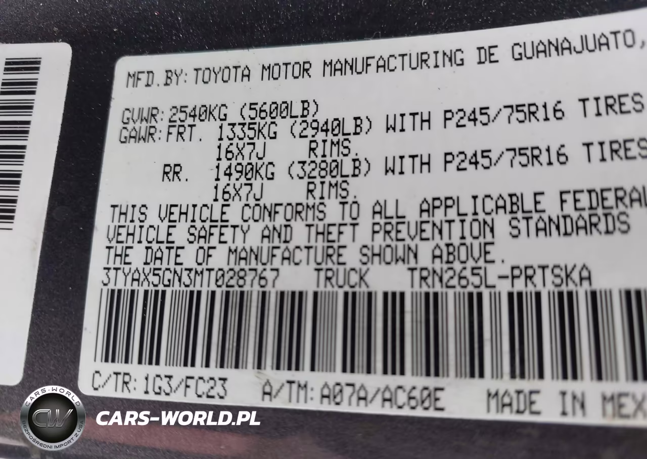 2021 Toyota Tacoma Sr5 VIN:3TYAX5GN3MT028767 - 9