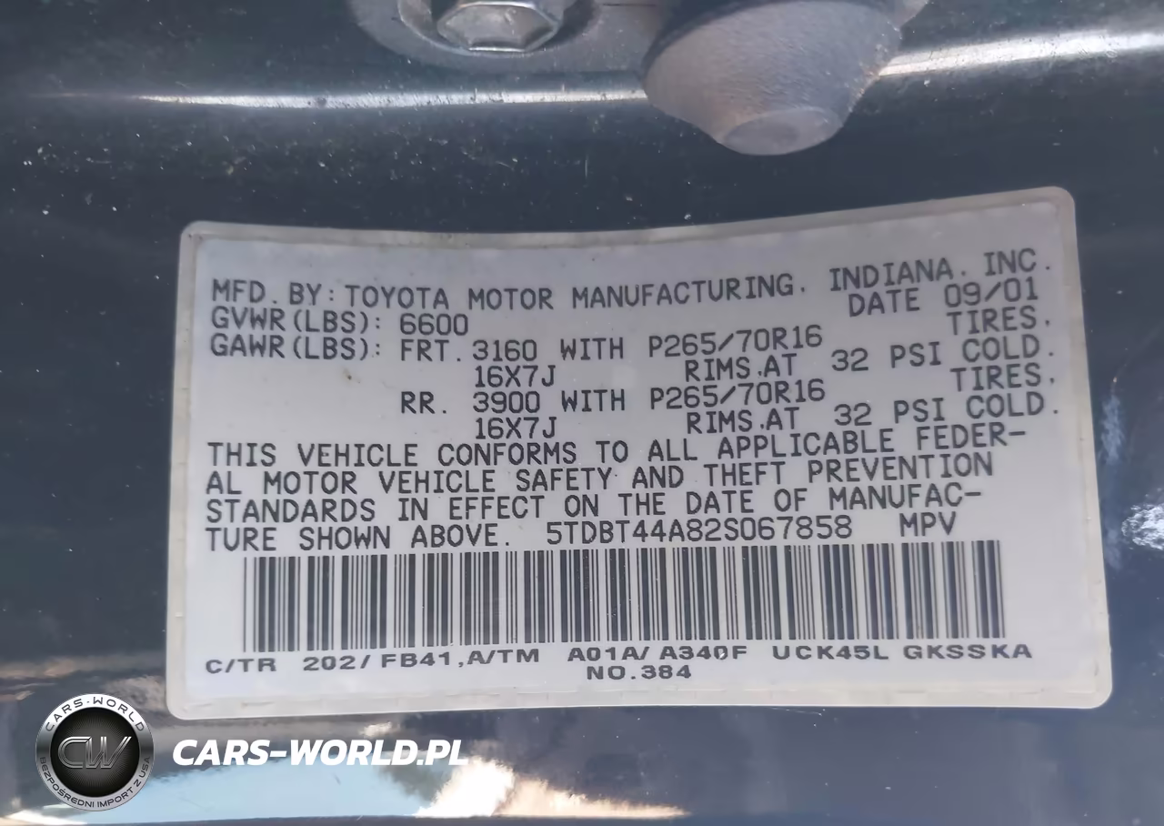 2002 Toyota Sequoia Sr5 V8 VIN:5TDBT44A82S067858 - 9