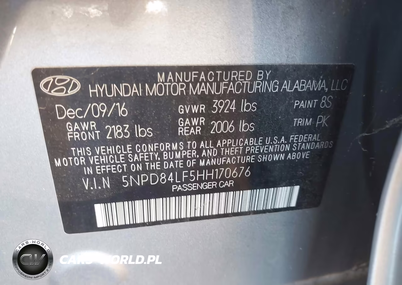 2017 Hyundai Elantra Se VIN:5NPD84LF5HH170676 - 9