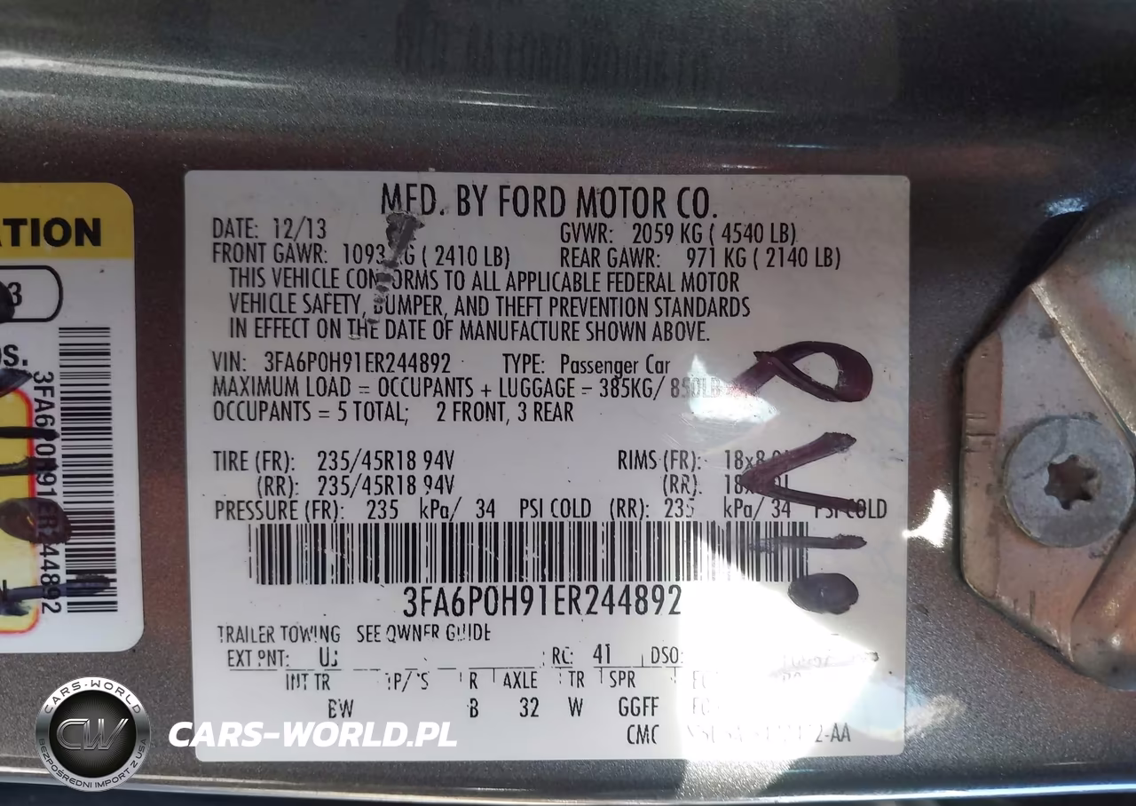 2014 Ford Fusion Se VIN:3FA6P0H91ER244892 - 9