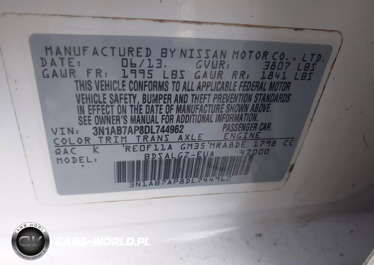 2013 Nissan Sentra Sl VIN:3N1AB7AP8DL744962 - 9