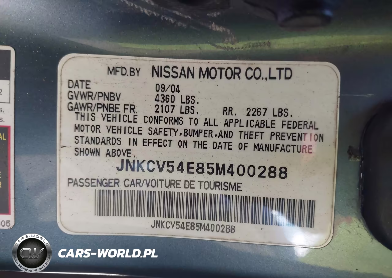 2005 Infiniti G35 VIN:JNKCV54E85M400288 - 9