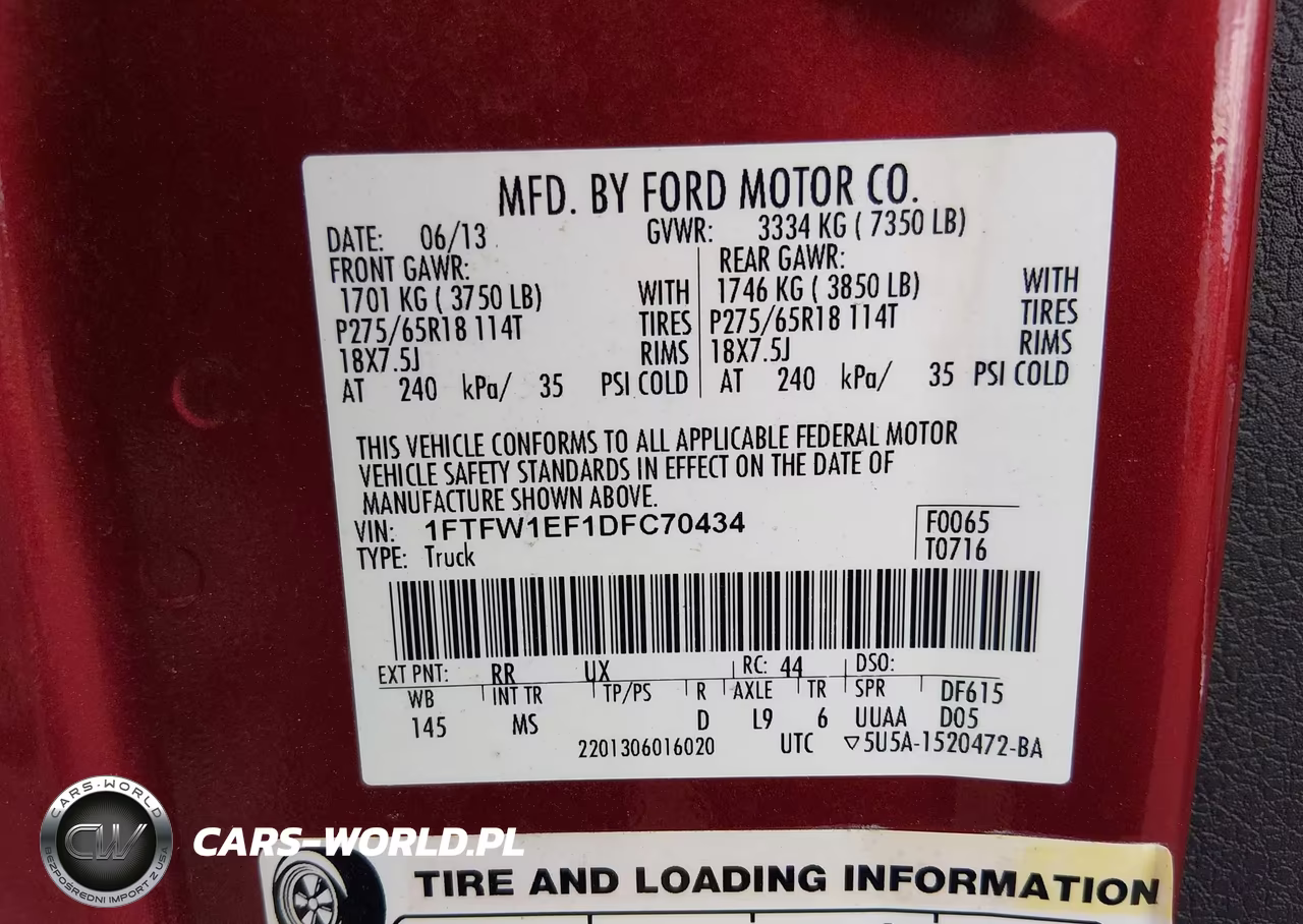 2013 Ford F-150 Xlt VIN:1FTFW1EF1DFC70434 - 9