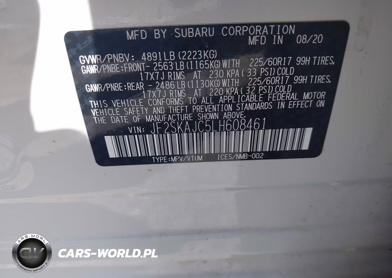 2020 Subaru Forester Premium VIN:JF2SKAJC5LH608461 - 9