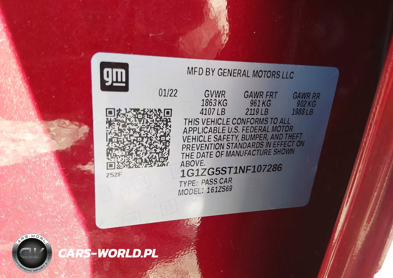 2022 Chevrolet Malibu Fwd Rs VIN:1G1ZG5ST1NF107286 - 9