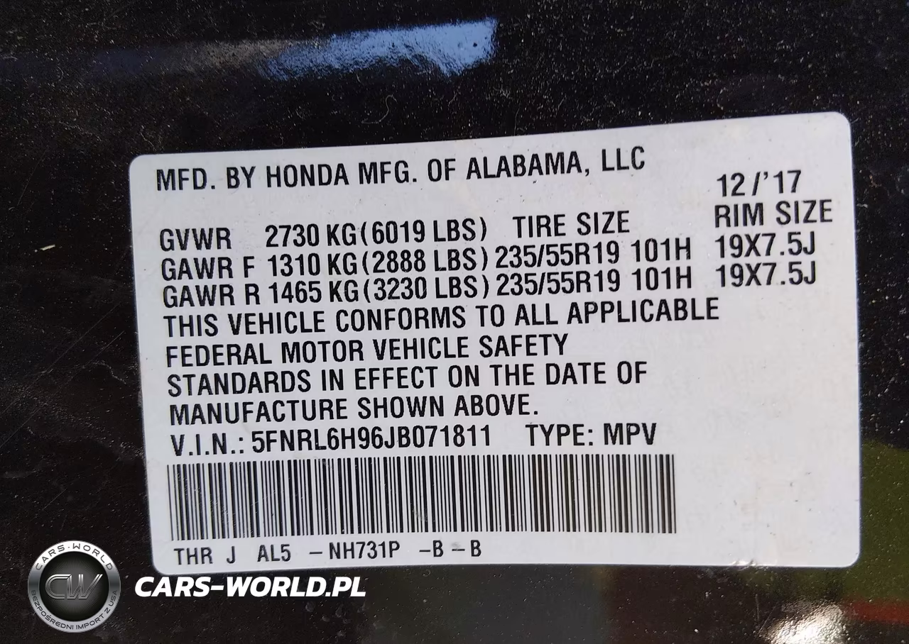 2018 Honda Odyssey Elite VIN:5FNRL6H96JB071811 - 9