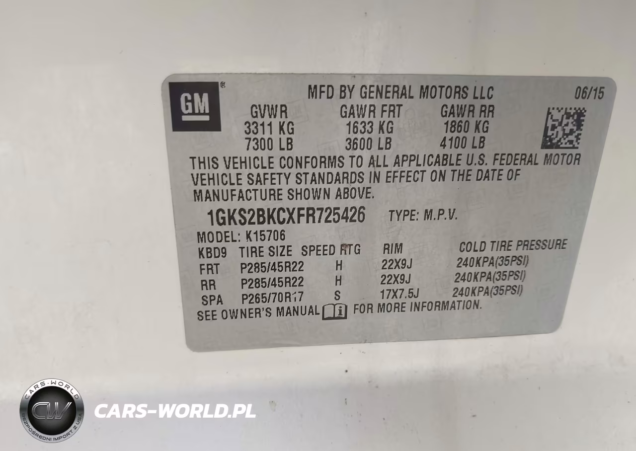2015 GMC Yukon Slt VIN:1GKS2BKCXFR725426 - 9