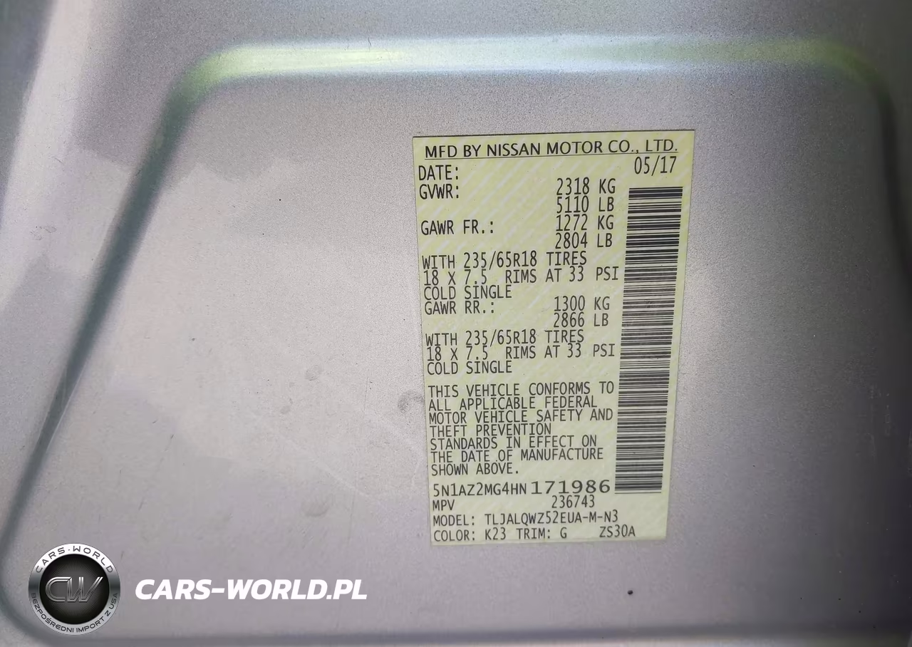 2017 Nissan Murano Sv VIN:5N1AZ2MG4HN171986 - 9