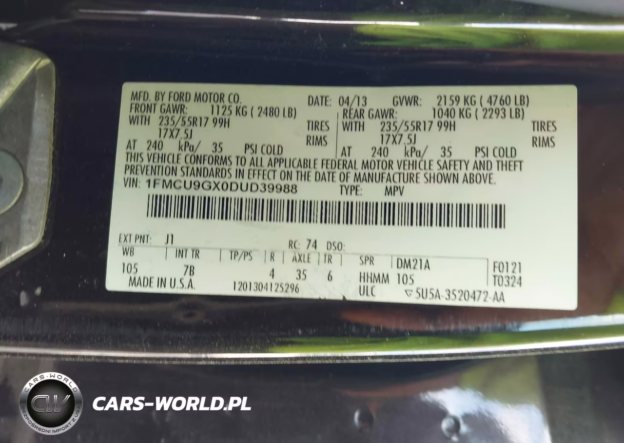 2013 Ford Escape Se VIN:1FMCU9GX0DUD39988 - 9