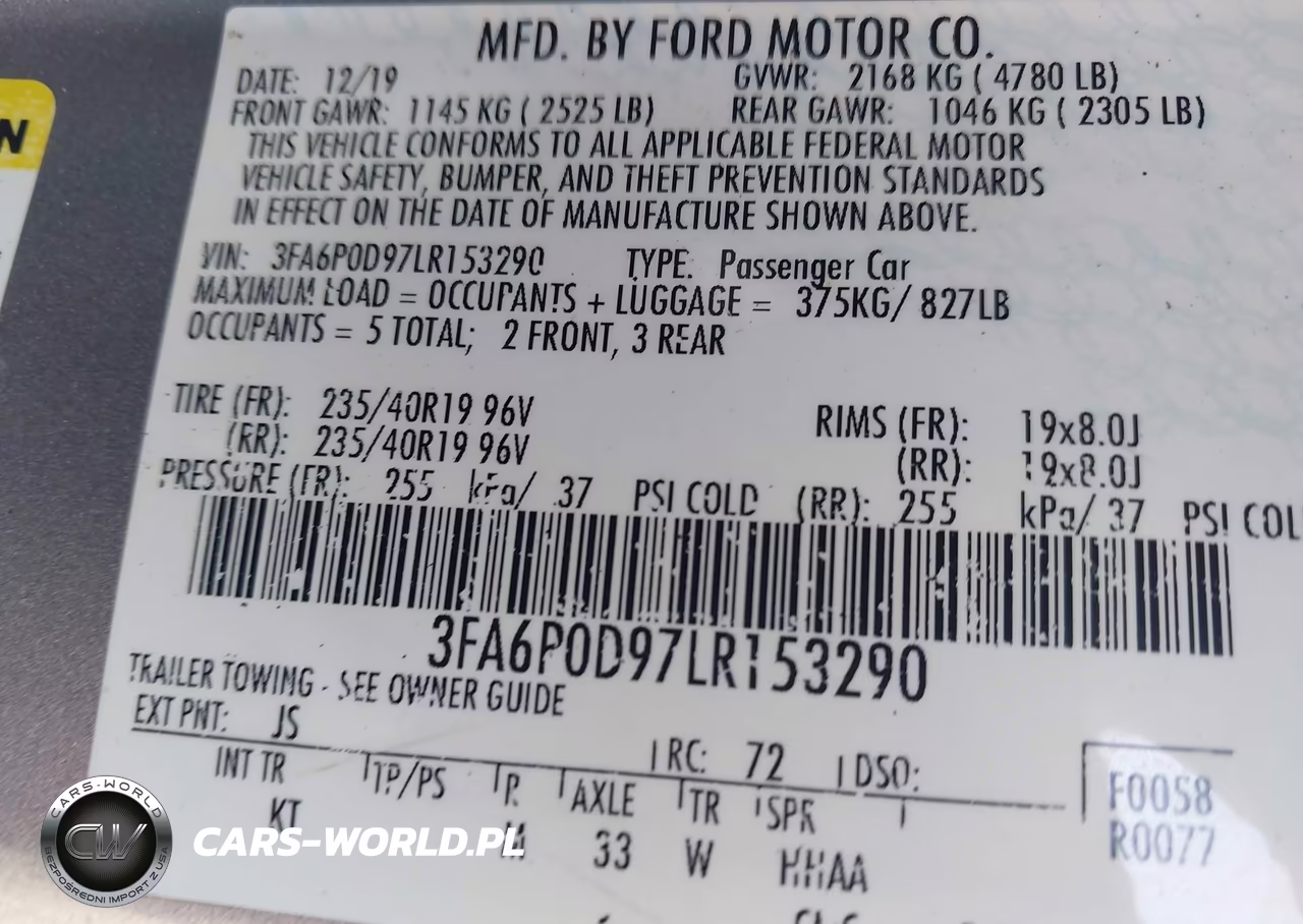 2020 Ford Fusion Titanium VIN:3FA6P0D97LR153290 - 9