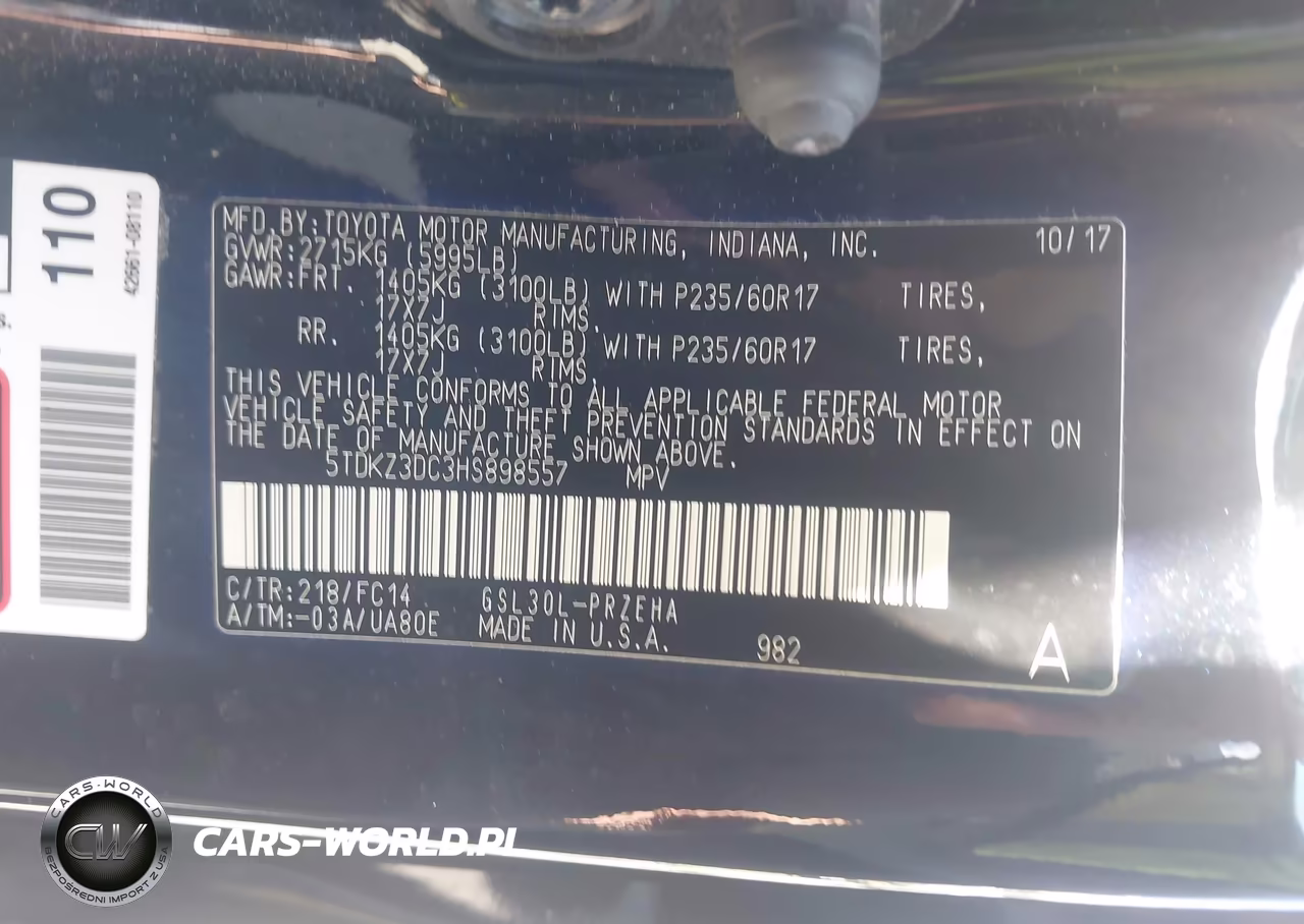 2017 Toyota Sienna Le 8 Passenger VIN:5TDKZ3DC3HS898557 - 9