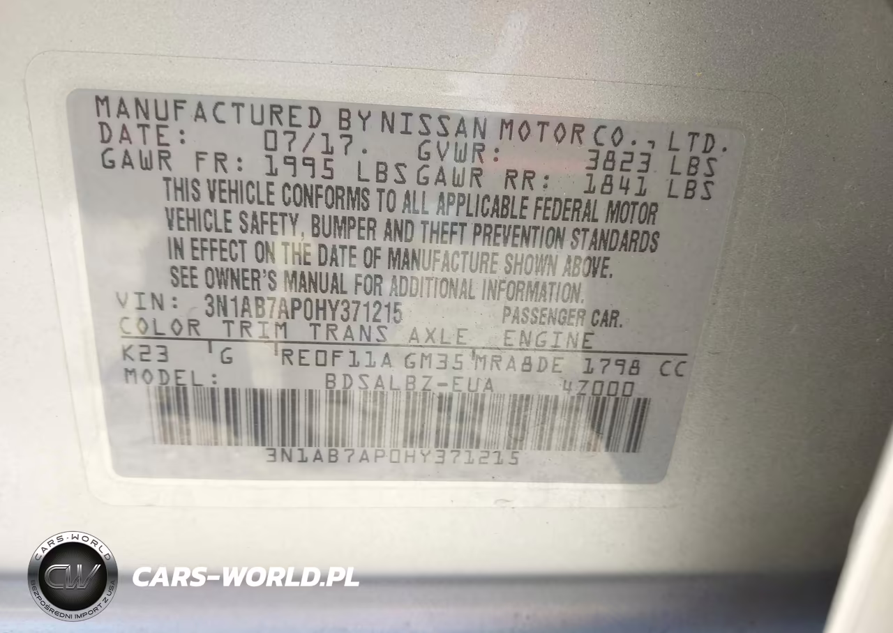 2017 Nissan Sentra S VIN:3N1AB7AP0HY371215 - 9