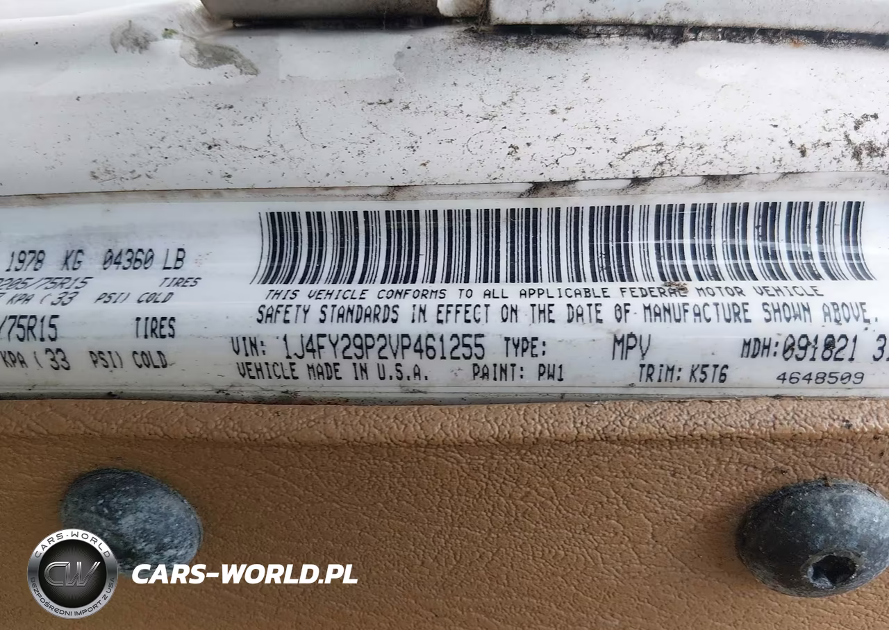 1997 Jeep Wrangler Se VIN:1J4FY29P2VP461255 - 9