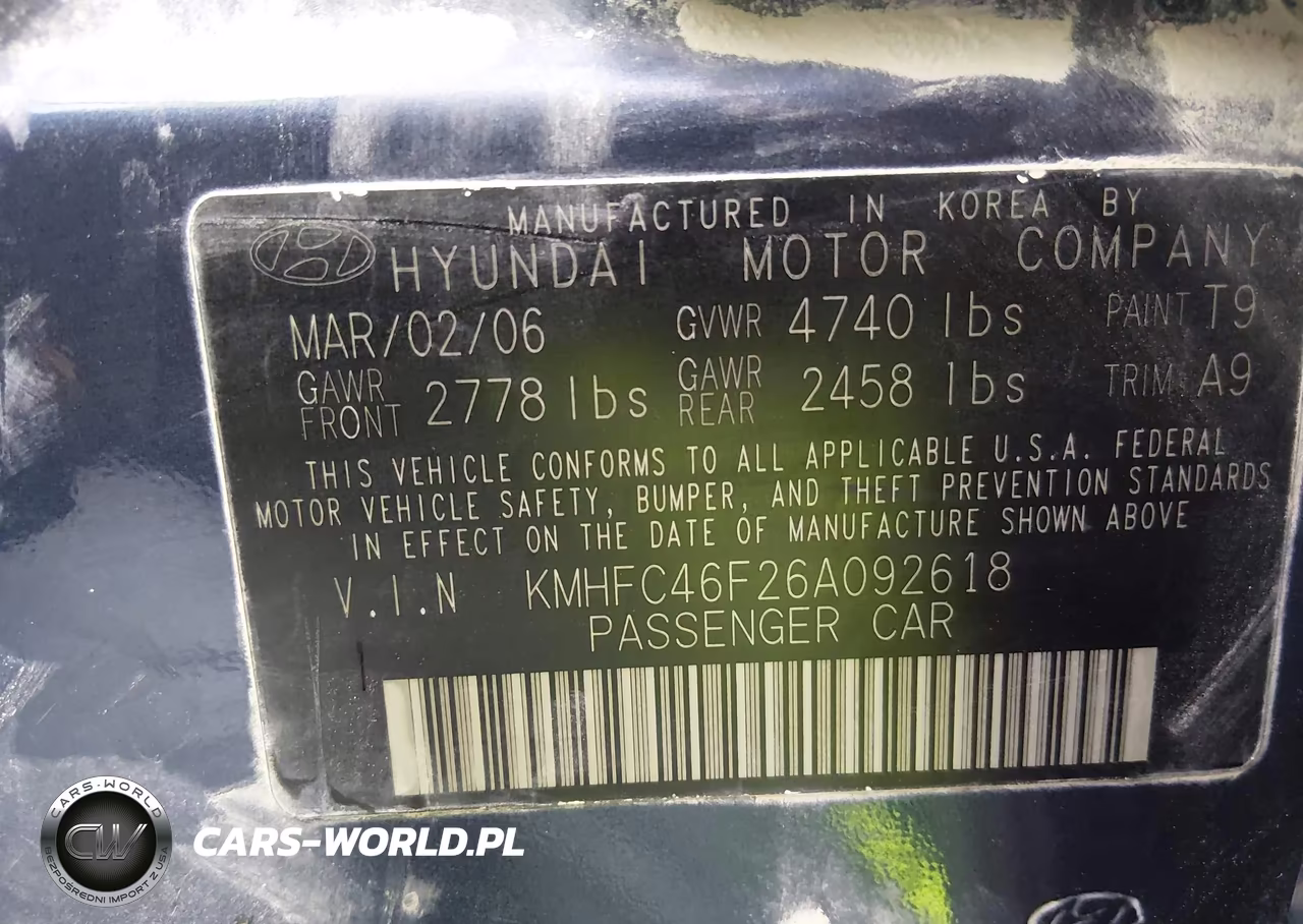 2006 Hyundai Azera Limited-Se VIN:KMHFC46F26A092618 - 9