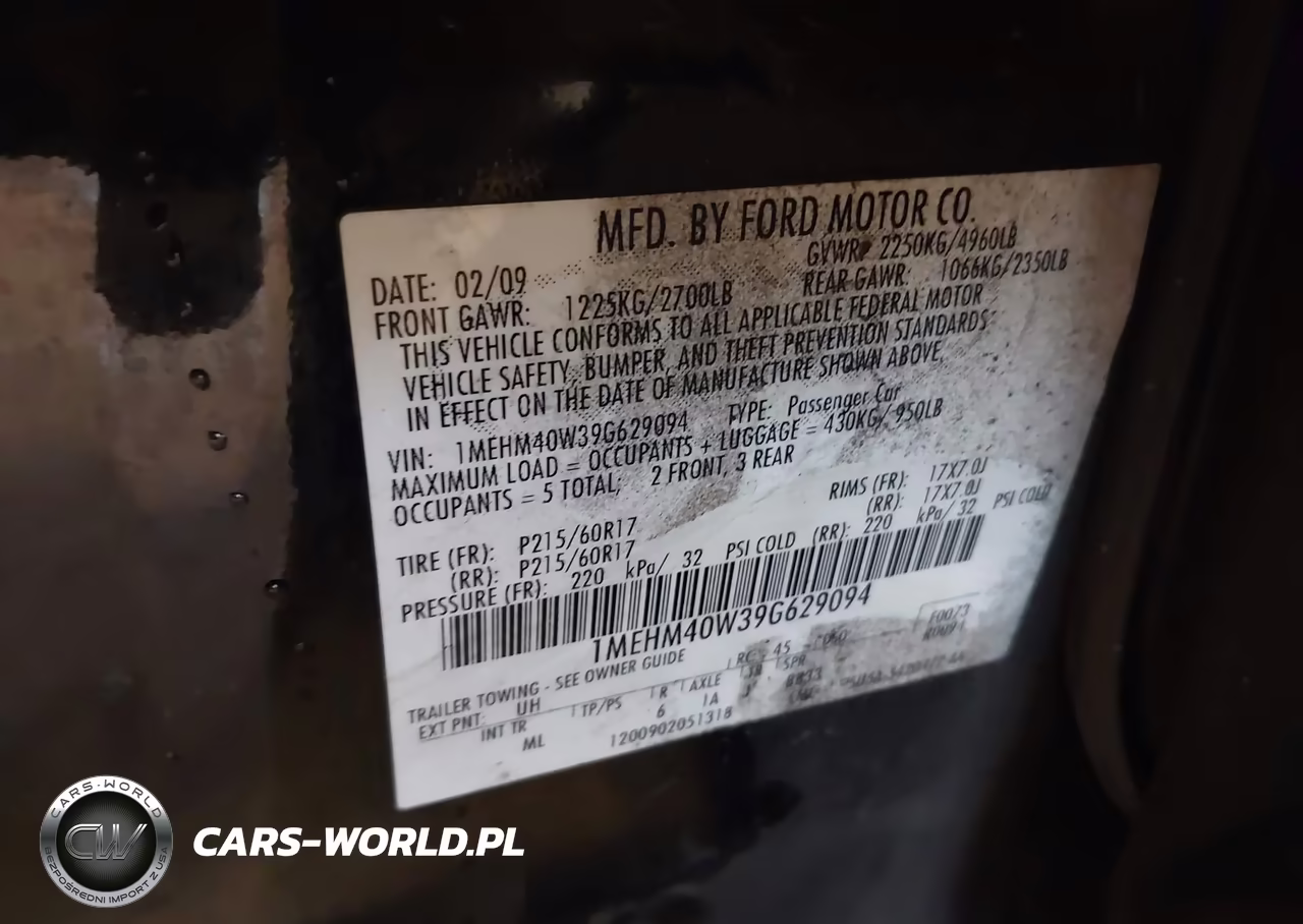 2009 Mercury Sable VIN:1MEHM40W39G629094 - 9
