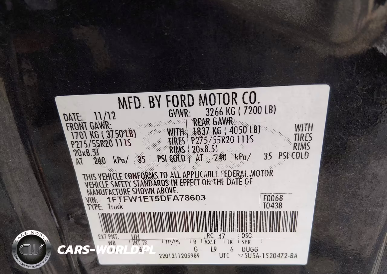 2013 Ford F-150 Fx4 VIN:1FTFW1ET5DFA78603 - 9