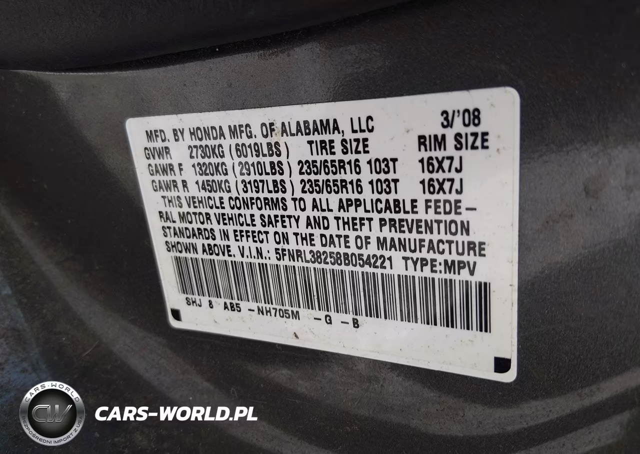 2008 Honda Odyssey Lx VIN:5FNRL38258B054221 - 9
