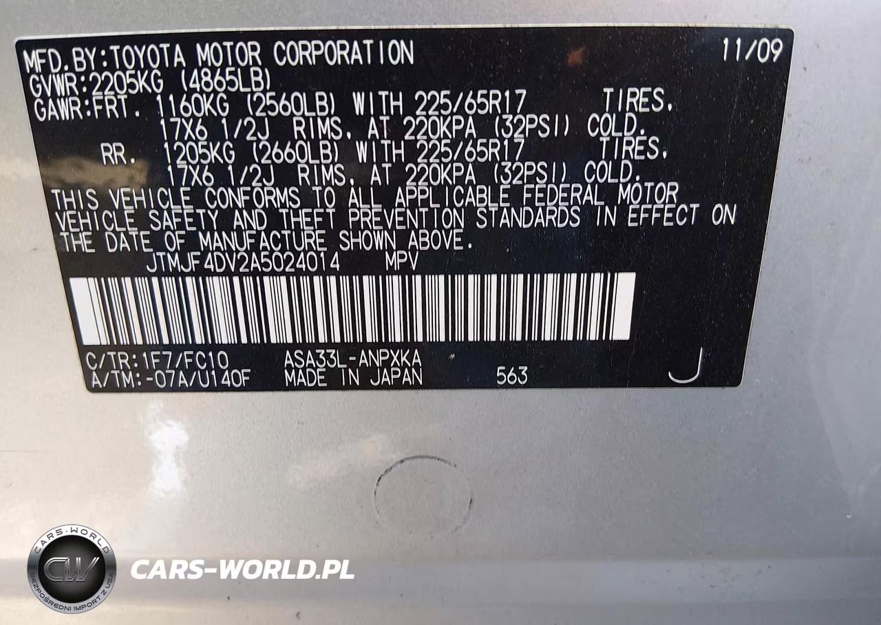 2010 Toyota Rav4 VIN:JTMJF4DV2A5024014 - 6