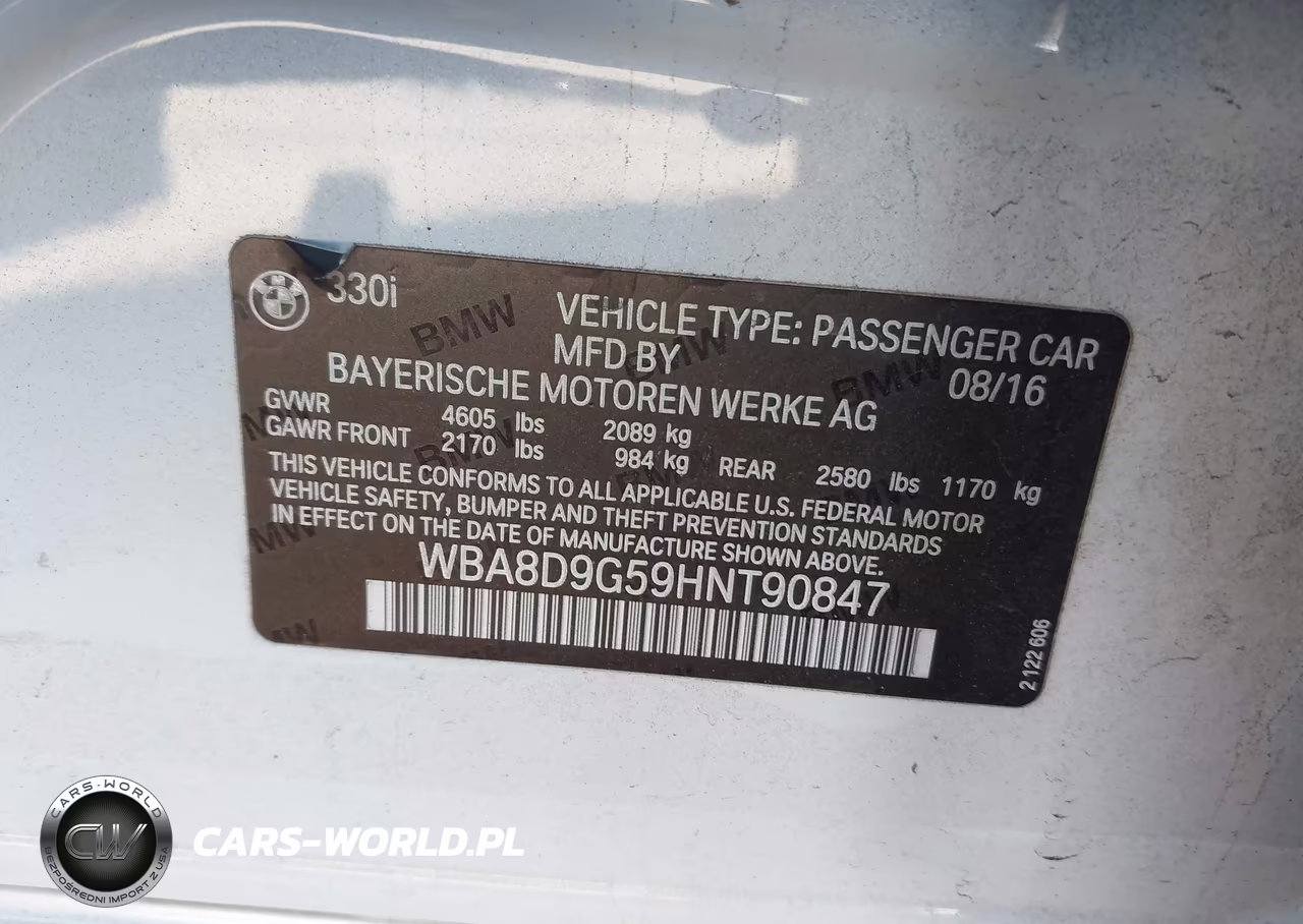 2017 BMW 330 XI VIN:WBA8D9G59HNT90847 - 9