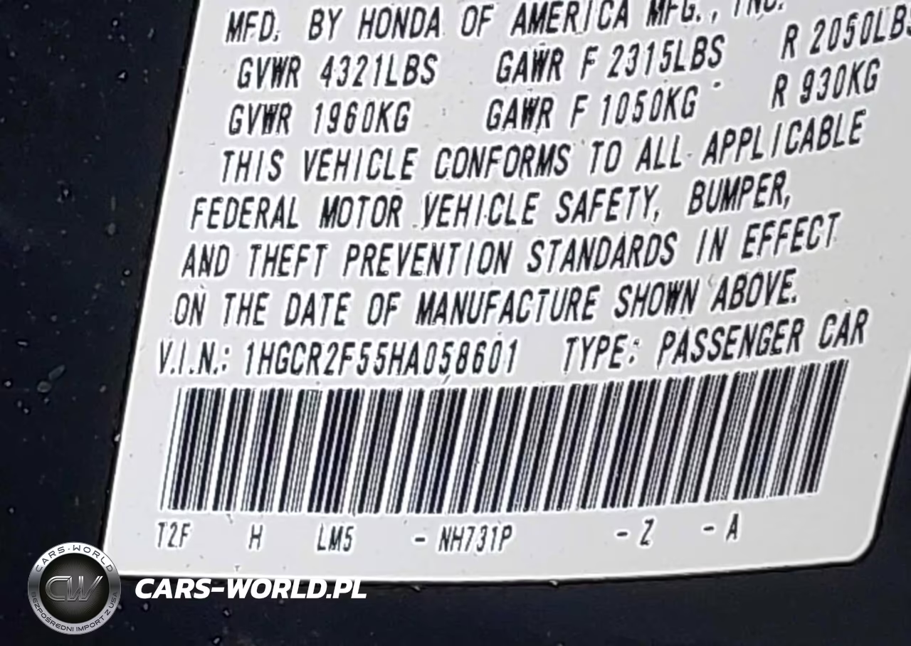 2017 Honda Accord Sport VIN:1HGCR2F55HA058601 - 9