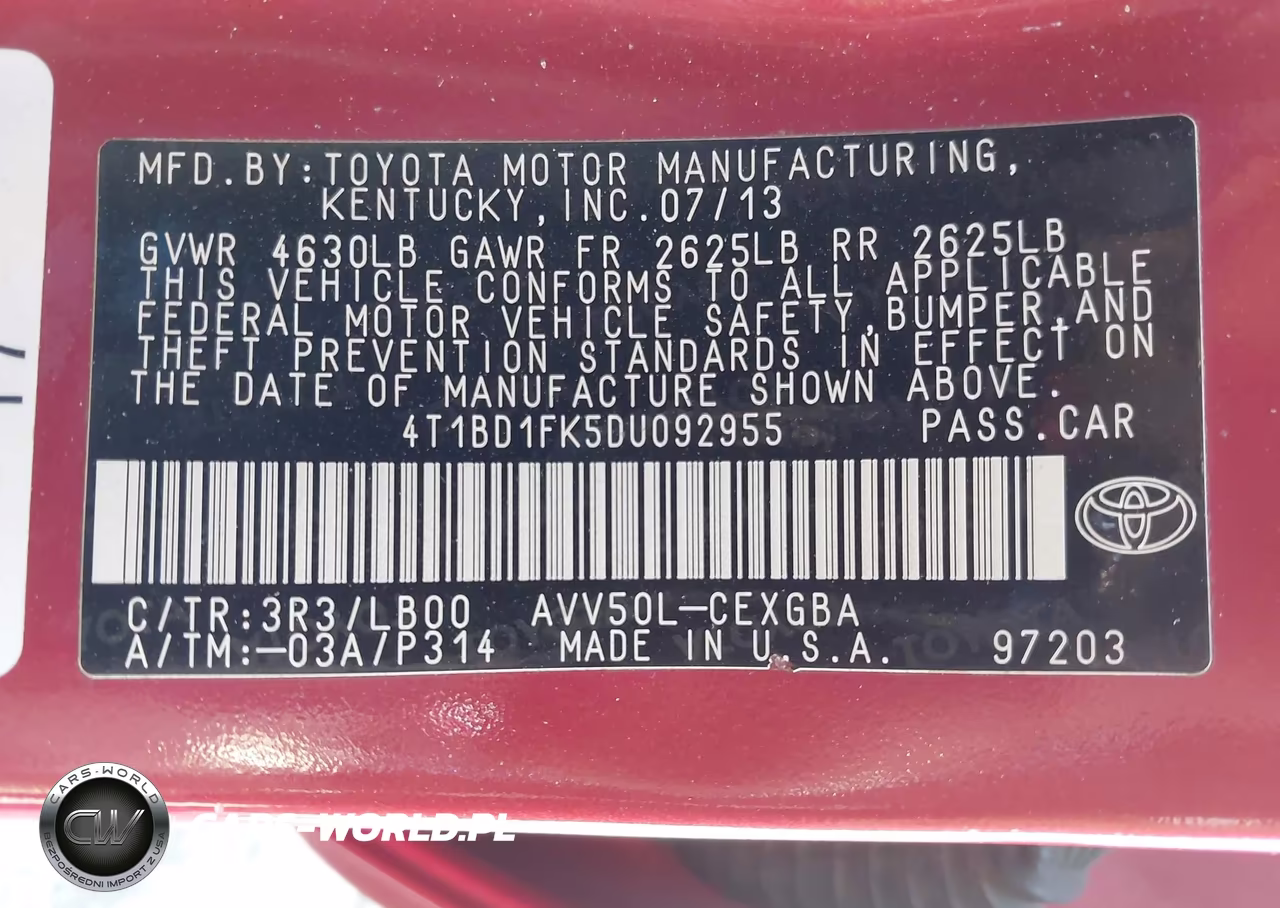 2013 Toyota Camry Hybrid Xle VIN:4T1BD1FK5DU092955 - 9