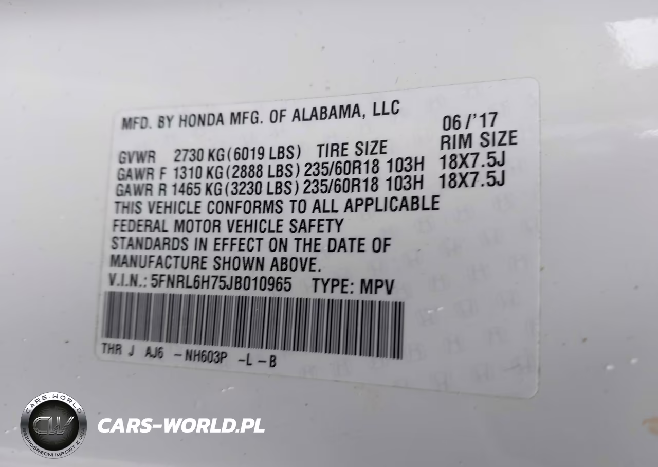 2018 Honda Odyssey Ex-L VIN:5FNRL6H75JB010965 - 9
