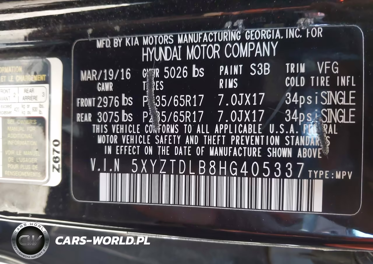 2017 Hyundai Santa Fe Sport 2.4L VIN:5XYZTDLB8HG405337 - 9