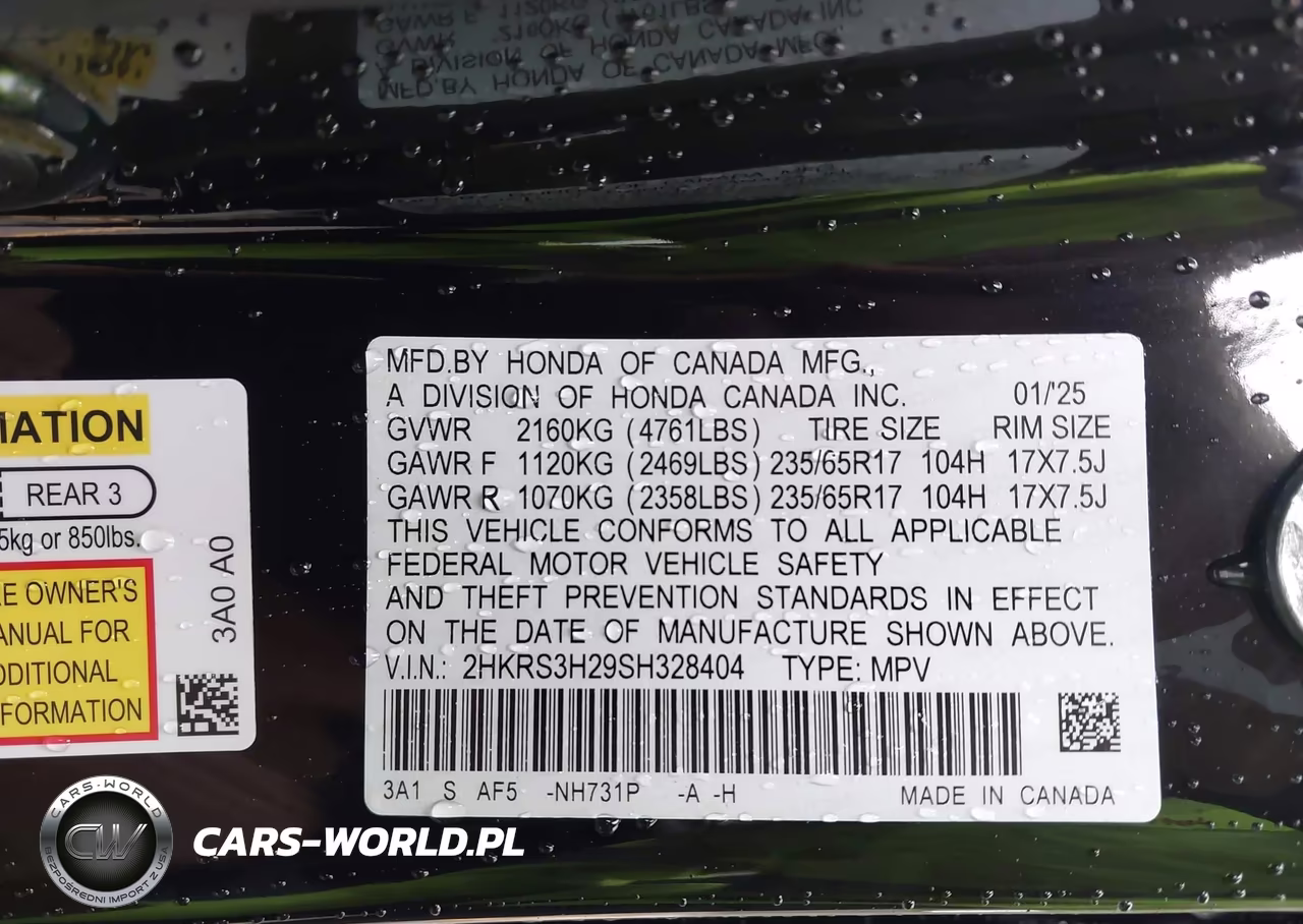 2025 Honda Cr-V Lx 2Wd VIN:2HKRS3H29SH328404 - 9
