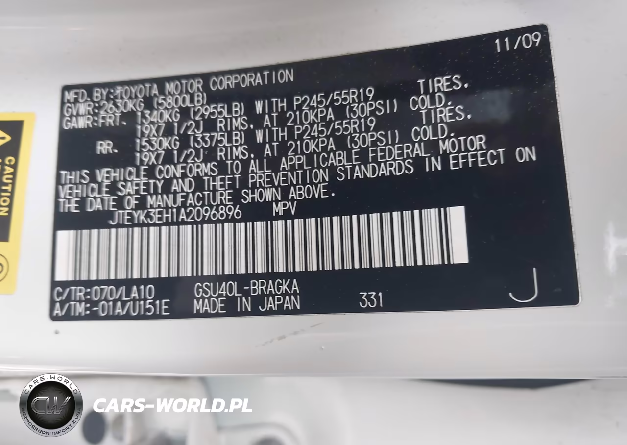 2010 Toyota Highlander Limited V6 VIN:JTEYK3EH1A2096896 - 9