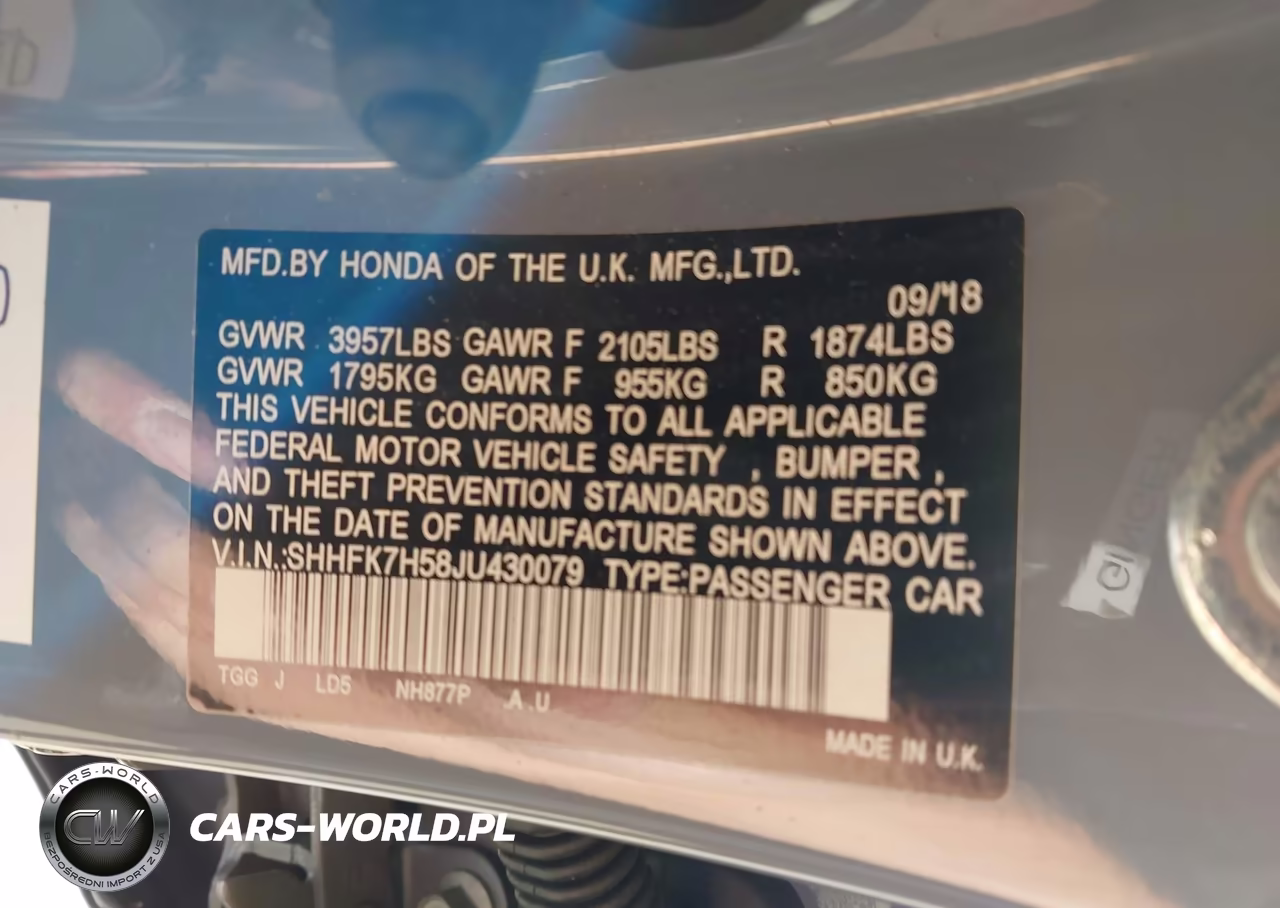 2018 Honda Civic Ex VIN:SHHFK7H58JU430079 - 9