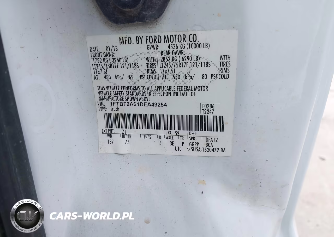 2013 Ford F-250 Xl VIN:1FTBF2A61DEA49254 - 9