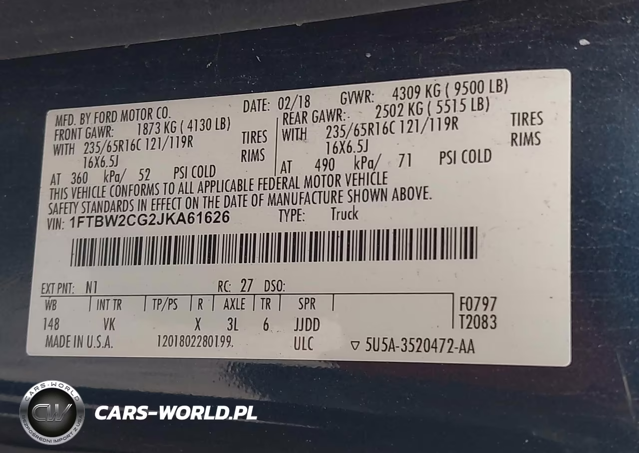 2018 Ford Transit-350 VIN:1FTBW2CG2JKA61626 - 9