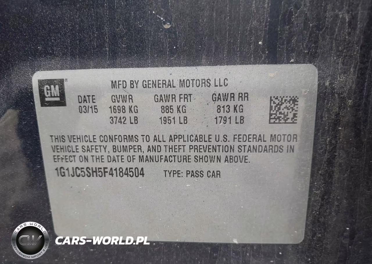 2015 Chevrolet Sonic Lt Auto VIN:1G1JC5SH5F4184504 - 9