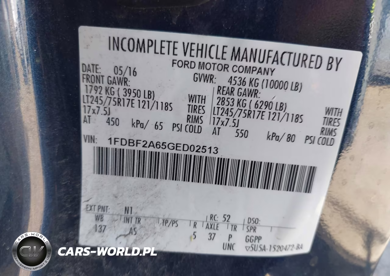 2016 Ford F-250 Xl VIN:1FDBF2A65GED02513 - 9