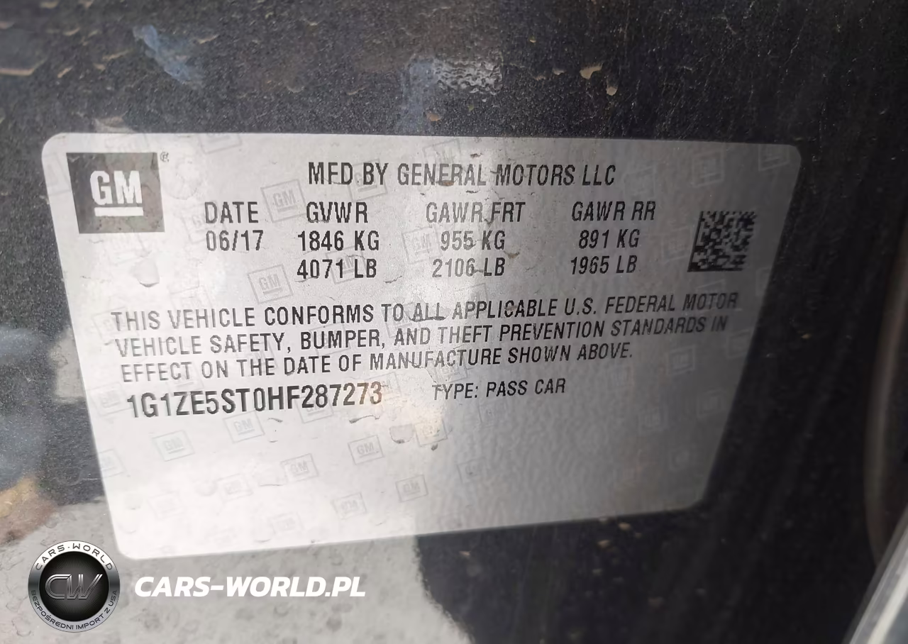 2017 Chevrolet Malibu 1Lt VIN:1G1ZE5ST0HF287273 - 9