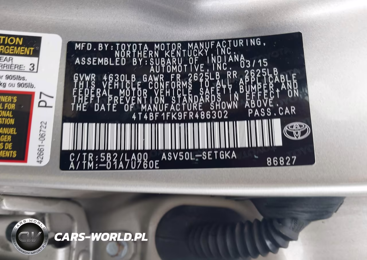 2015 Toyota Camry Xle VIN:4T4BF1FK9FR486302 - 9