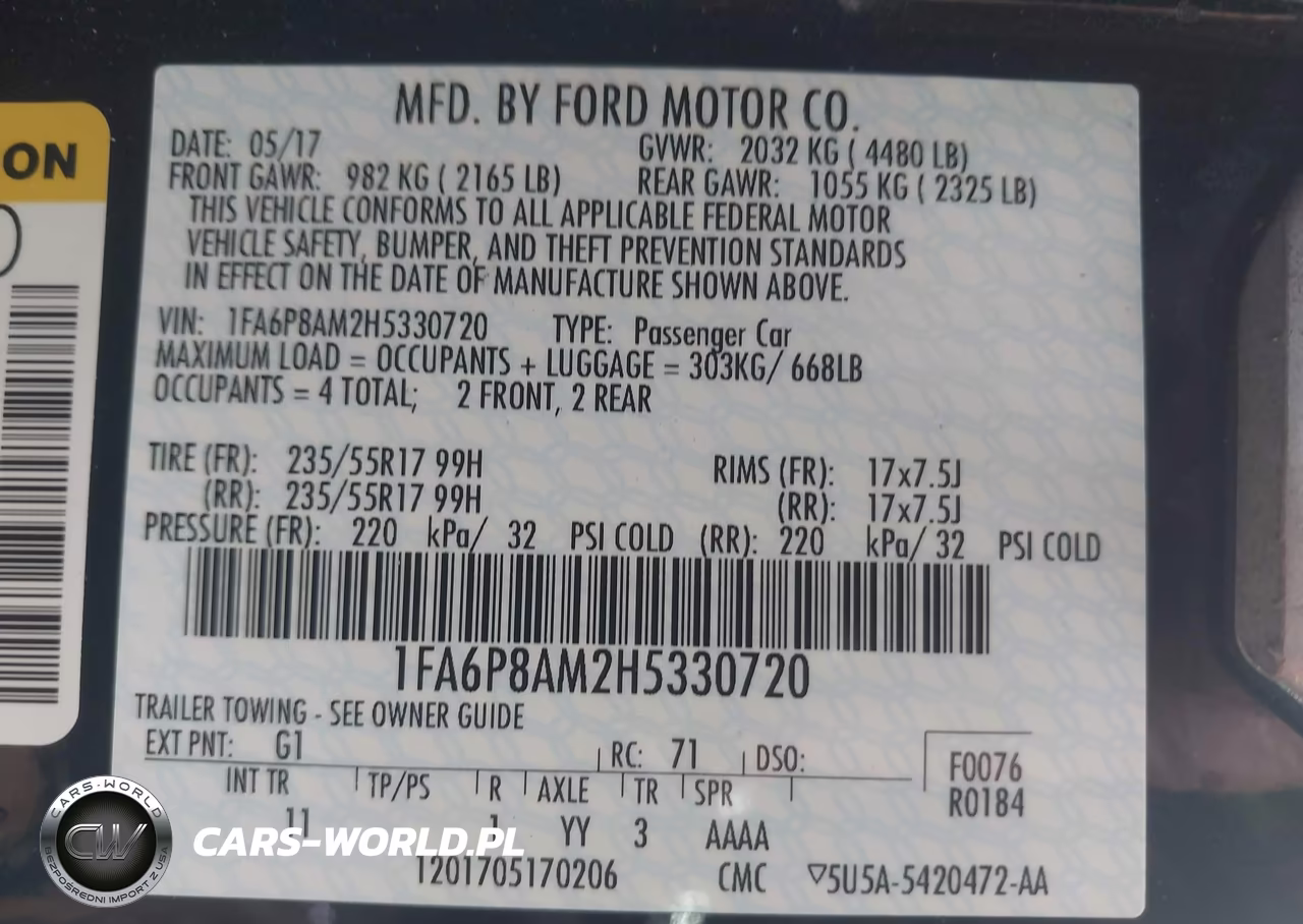 2017 Ford Mustang V6 VIN:1FA6P8AM2H5330720 - 9