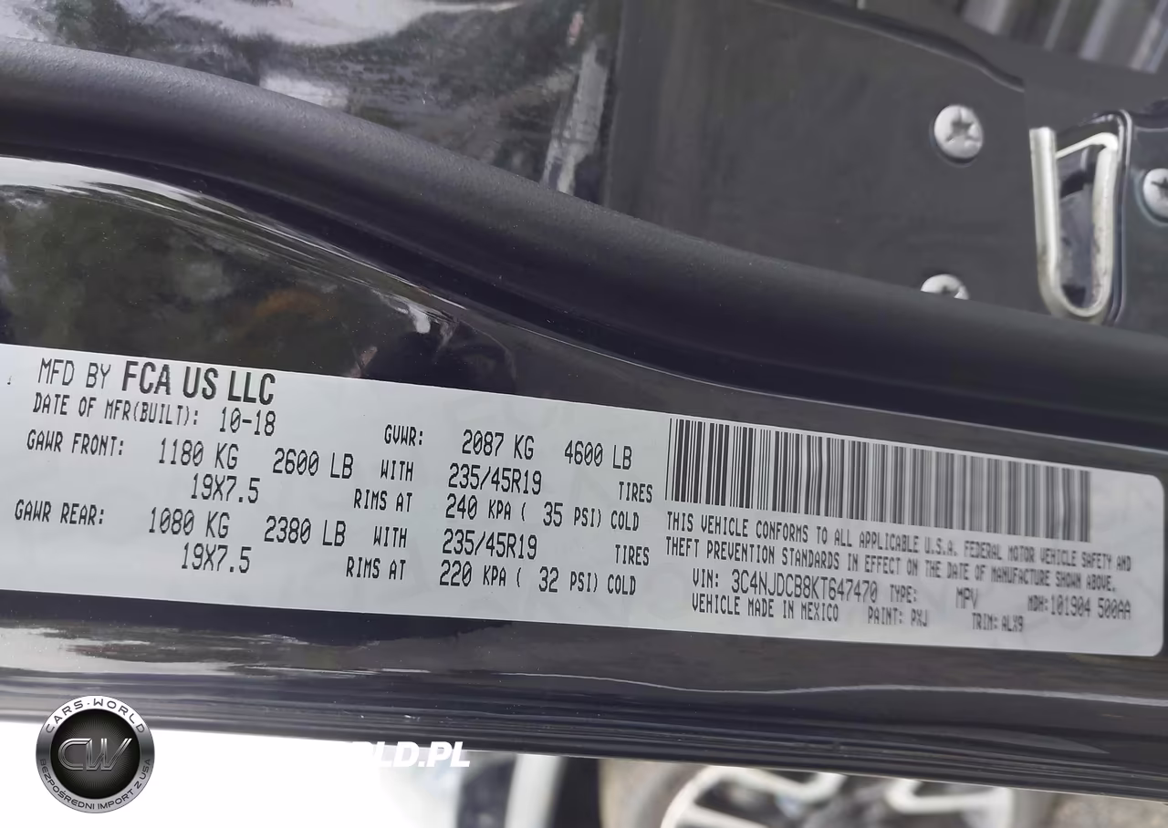 2019 Jeep Compass Limited 4X4 VIN:3C4NJDCB8KT647470 - 9