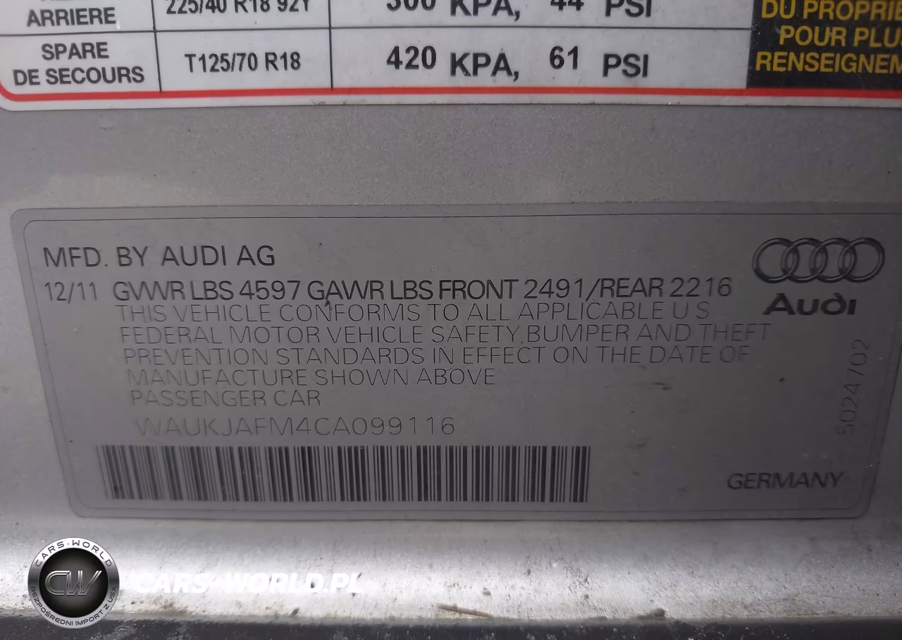 2012 Audi A3 2.0 Tdi Premium VIN:WAUKJAFM4CA099116 - 9