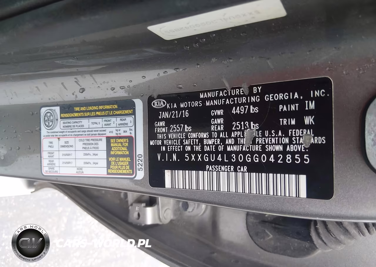 2016 Kia Optima Ex VIN:5XXGU4L30GG042855 - 9