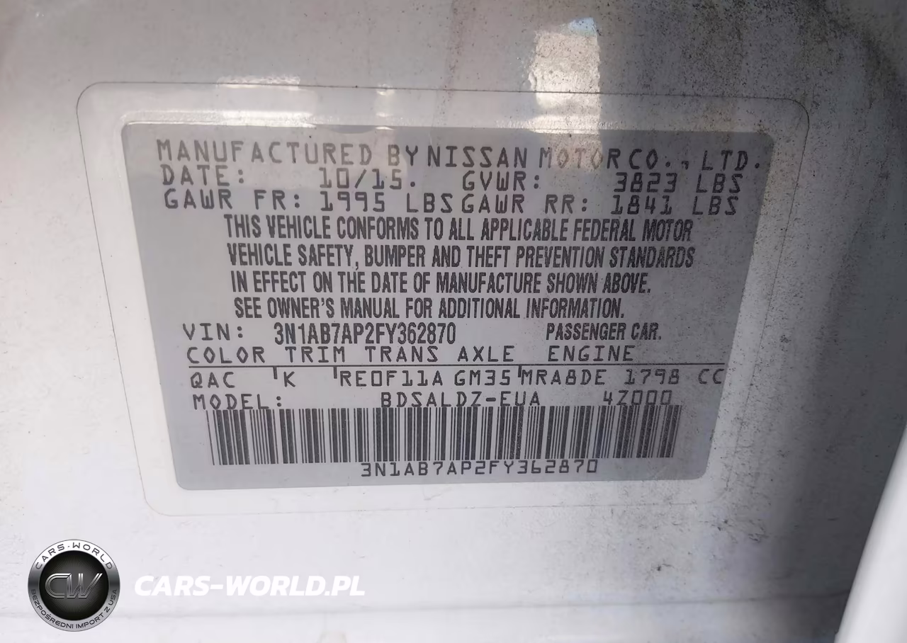 2015 Nissan Sentra Sv VIN:3N1AB7AP2FY362870 - 9