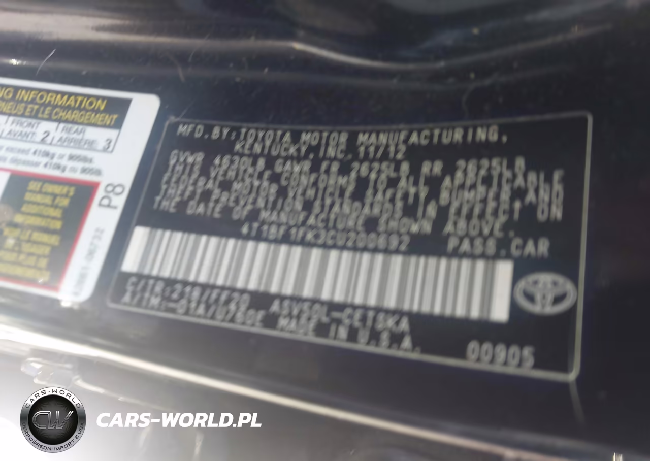2012 Toyota Camry Se Limited Edition VIN:4T1BF1FK3CU200692 - 9